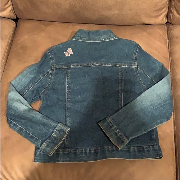 Cute Kids Butterfly & Flower Jean Jacket - Picture 2 of 2